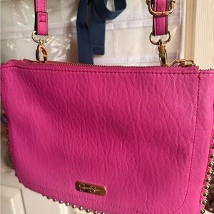 Pink Leather Shoulder Bag